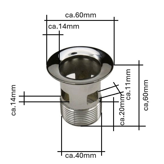Excentergarnitur 1 1/4" Zoll für Waschtisch