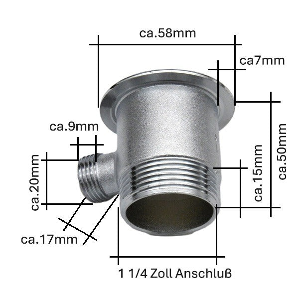 Excentergarnitur 1 1/4" Zoll für Waschtisch