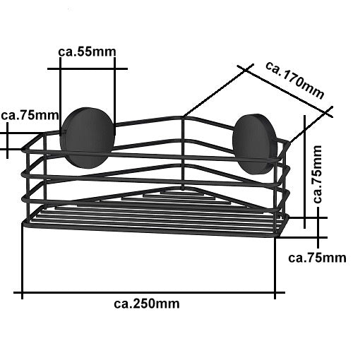 Beslagsboden - Duscheckkorb Schwarz BB 1201 Retourenware