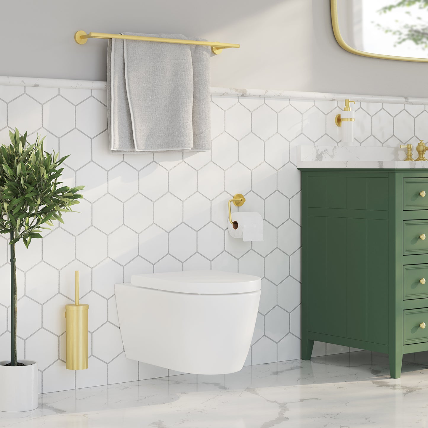 Home - WC-Bürstengarnitur Messing gebürstet HV332 Retourenware