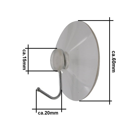 Saugnäpfe mit Metallhaken (2 Stück)