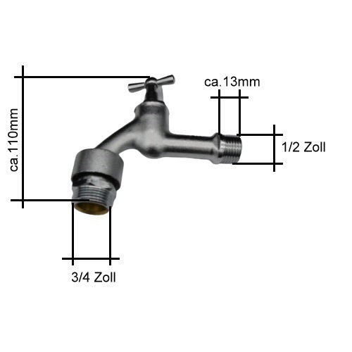 Auslaufventil 1/2 Zoll mit Rohrbelüfter Chrom