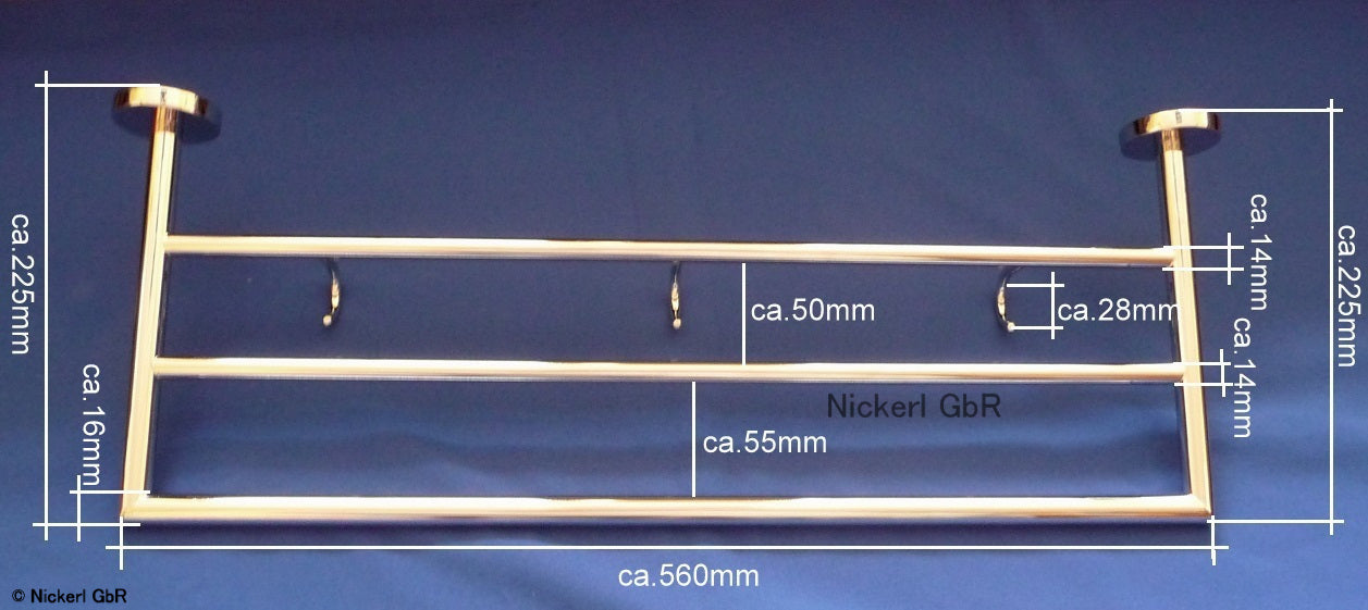 Handtuchablage mit Haken Chrom 921-A03