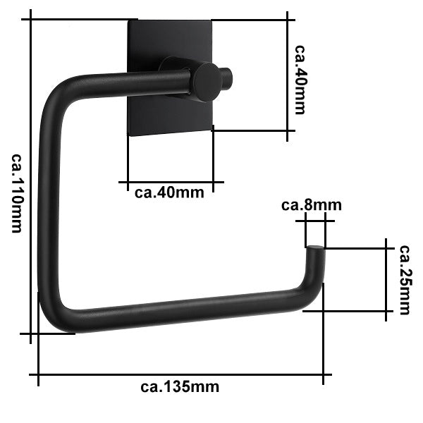 Toilettenpapierhalter Schwarz BB1132 selbstklebend Retourenware
