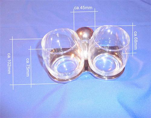 Cobalt - Doppelglashalter Chrom Retourenware/Auslauf-Modell