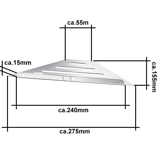 Sideline - Eckregal zum Einfliesen Chrom DK 3060 Retourenware