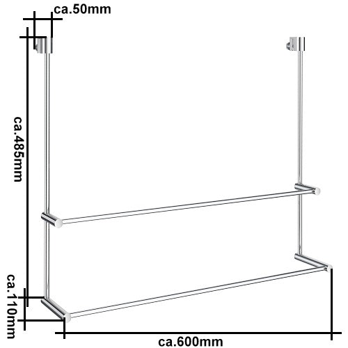 Sideline - Doppelhandtuchhalter für Glasduschwand Chrom DK 3102 Retourenware
