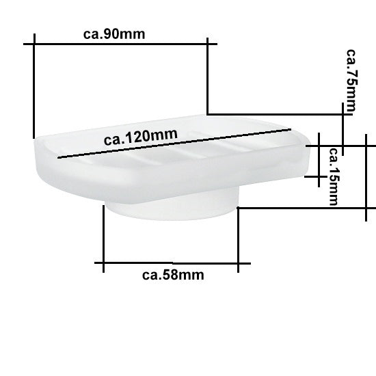 Xtra Ersatzseifenschale aus mattem Glas L348