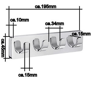 Ice - 4er Hakenleiste Chrom OK359 Retourenware