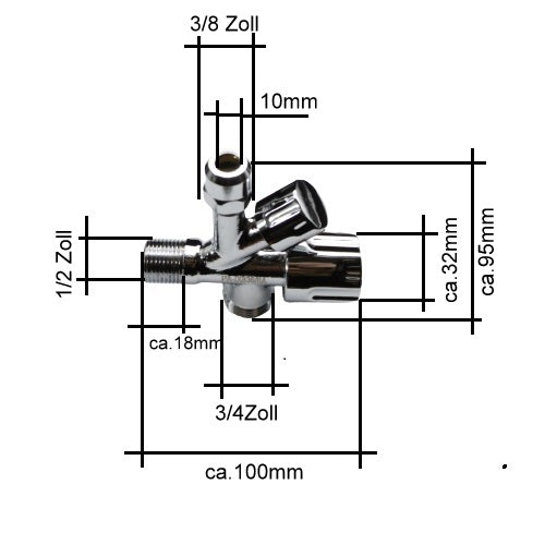 Kombi-Eckventil 1/2" x 3/4" x 10mm