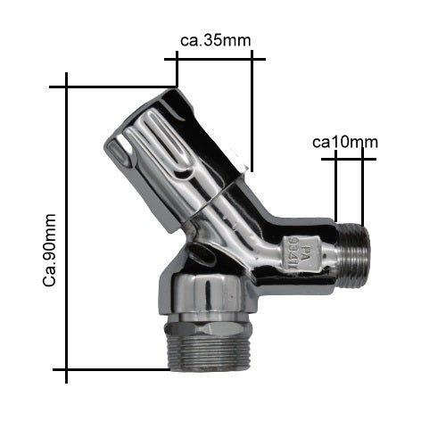 Geräteanschlußventil 1/2" x 3/4" Maschinen-Anschlußventil mit Rückflußverhinderer