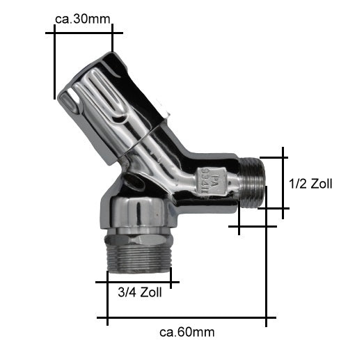 Geräteanschlußventil 1/2" x 3/4" Maschinen-Anschlußventil mit Rückflußverhinderer