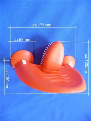 Avanti Seifenschale mit Handwaschbürste Kleben Orange Retourenware