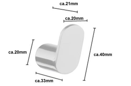 Spa - 1er Haken Edelstahl gebürstet PS3455 (2 Stück) Retourenware