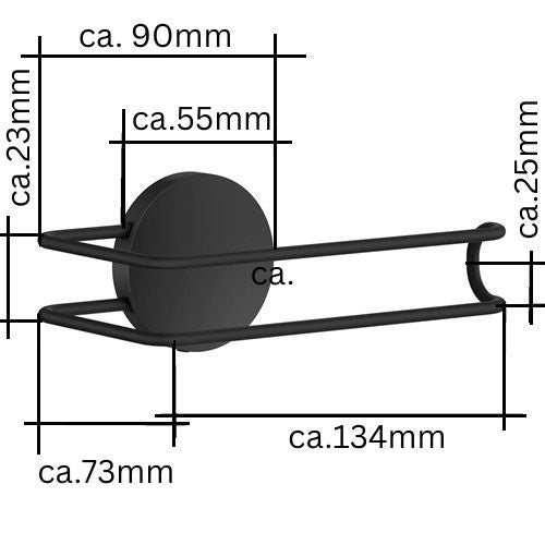Beschlagsboden Toilettenpapierhalter Edelstahl Schwarz BB3411 selbstklebend