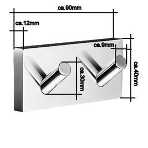 House - Doppelter Badetuchhaken Schwarz RB356 Retourenware