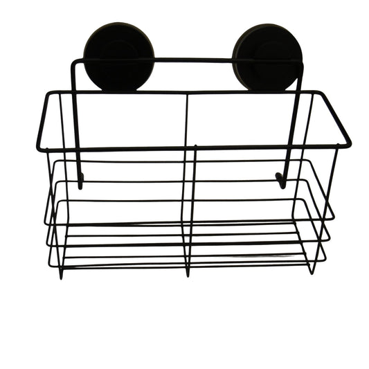 Ridder Duschablage Edelstahl Schwarz mit Saugtechnik