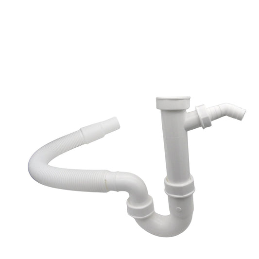 Röhrengeruchsverschluss 1 1/2 Zoll x 50mm/40mm mit flexiblem Abgang und 1 Geräte-Anschluss