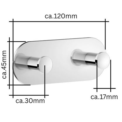 Dot - Doppelter Badetuchhaken Chrom TK356 Retourenware