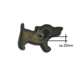 Knopf Hund M 4 x 6mm gebürstet