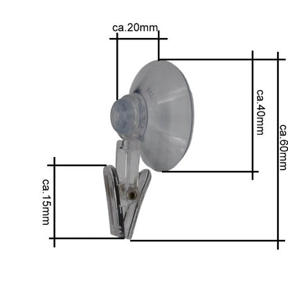 Saugnäpfe mit Krokoklemme (2 Stück)
