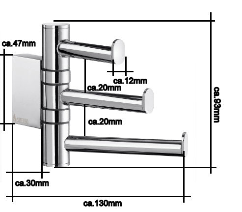 AIR - 3tlg Handtuchhaken Chrom AK327 Retoureware