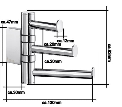 AIR - 3tlg Handtuchhaken Chrom AK327 Retoureware