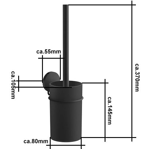 WC-BürstengarniturSchwarz BB333 Retourenware selbstklebend