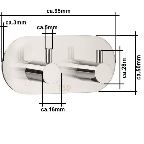 Doppelhakenleiste Edelstahl verchromt BK1102 Retourenware