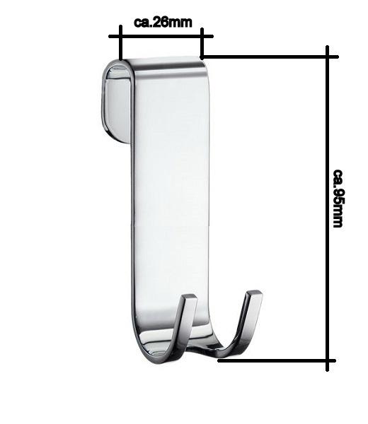 Sideline - Haken für Rahmenlose Duschwände Chrom DK 2111 Retourenware