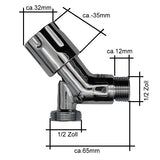 Geräteventil 1/2 Zoll mit 3/4 Zoll Abgang